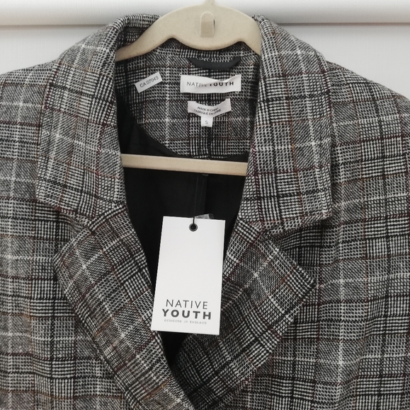 Native Youth checked plaid Blazer Suit - Picture 4 of 4